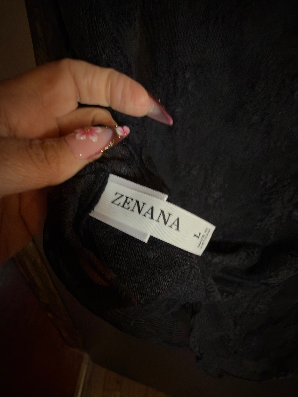 Zen Black Lace Long-Sleeve Top - Picture 3 of 5